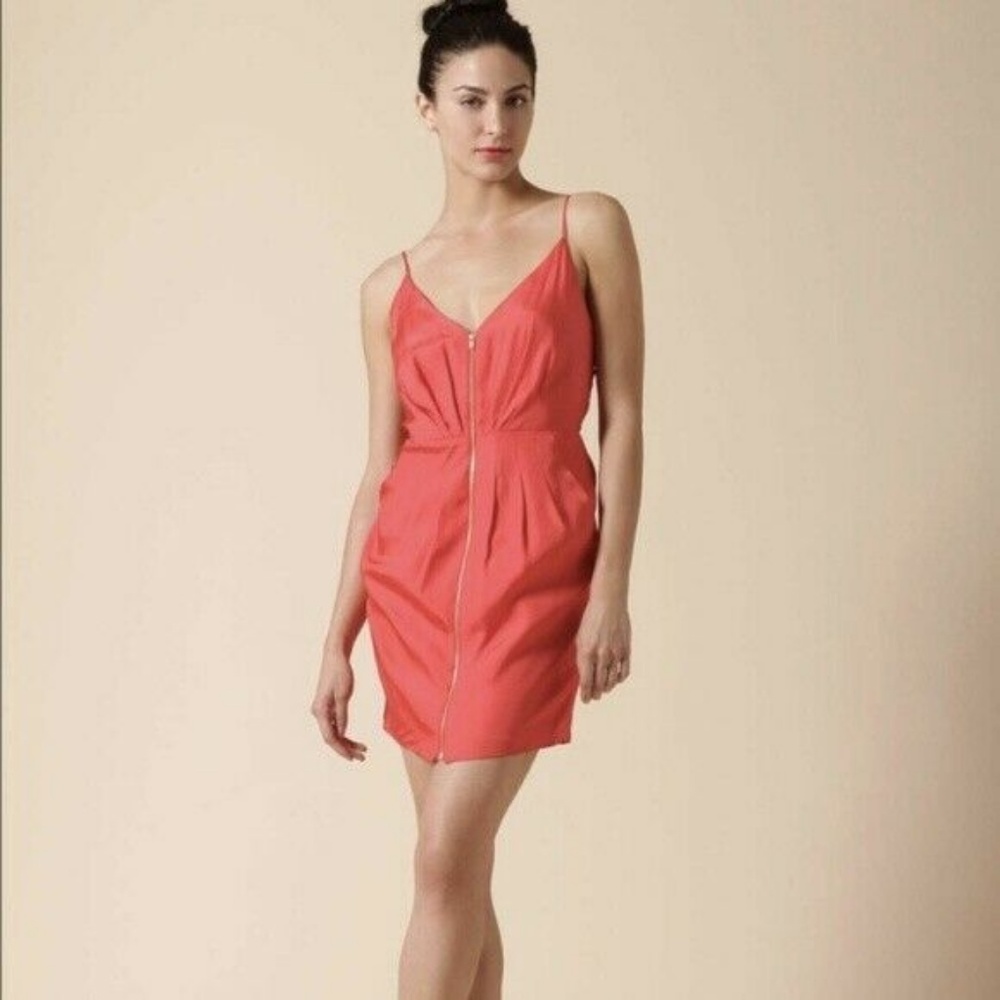 Ali Ro coral silk strappy dress